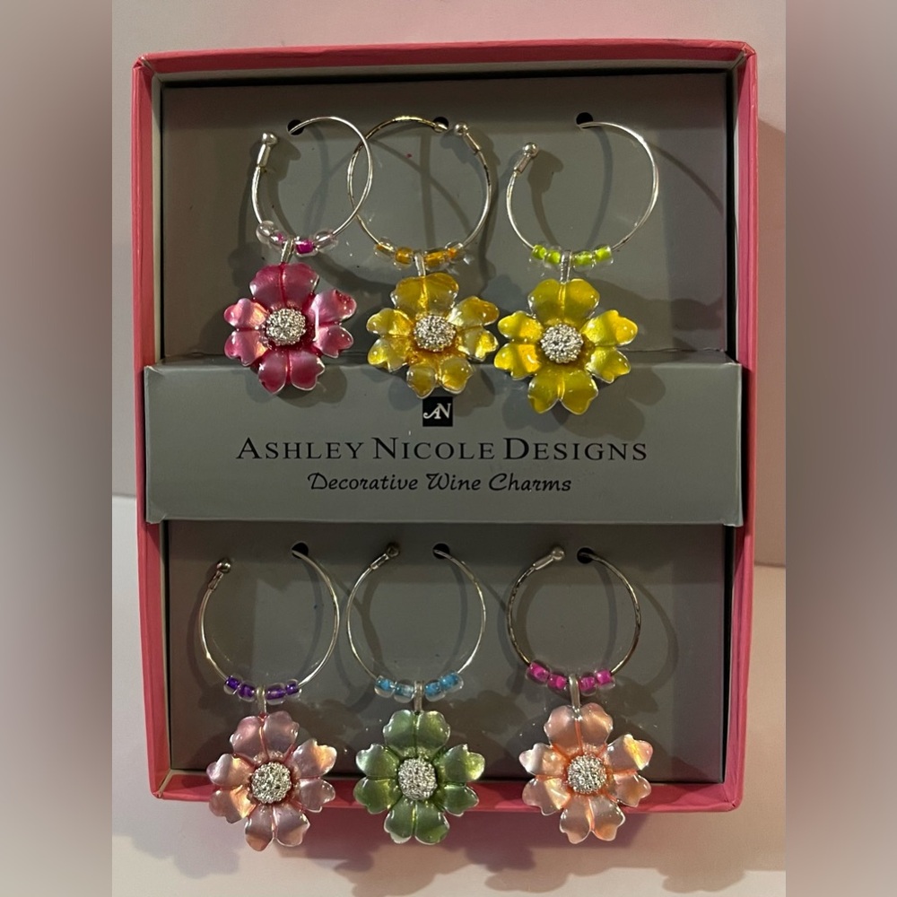 Ashley Nicole Designs Flower Wine Charms